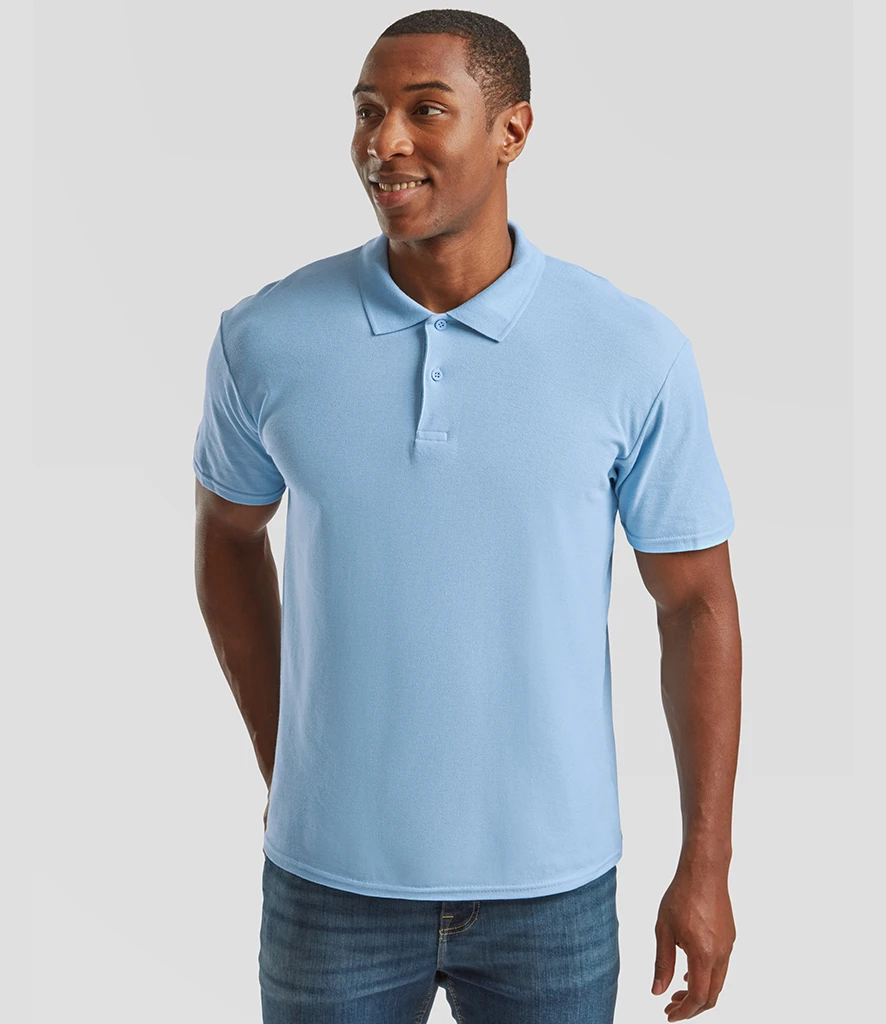 [SS229 AZR S] Fruit of the Loom Original Piqué Polo Shirt (S, Azure)