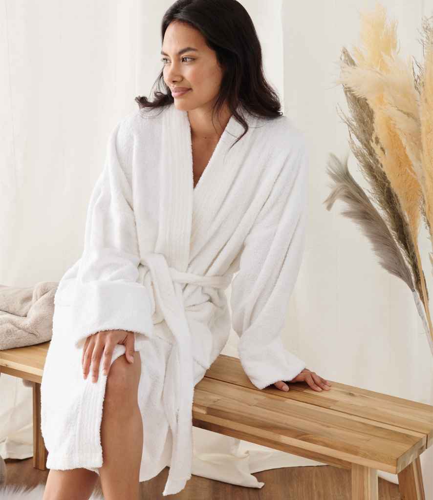 [TC21 WHI S/M] Towel City Kimono Towelling Robe (S/M)