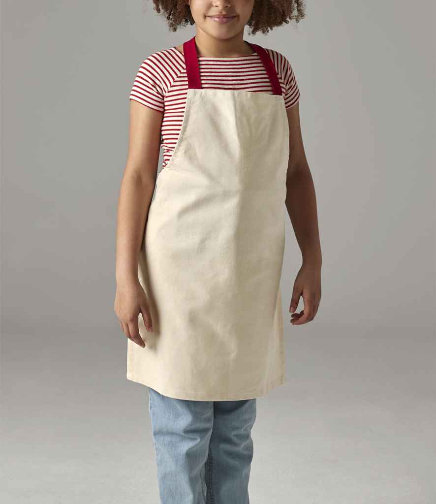 [W362 NAT ONE] Westford Mill Fairtrade Kids Craft Apron (Natural)