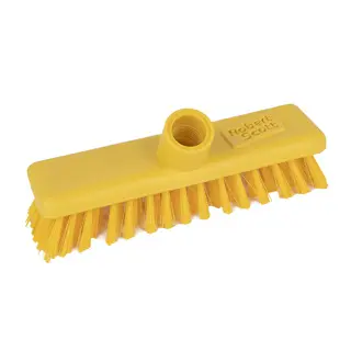 Hard Bristle Deck Scrubber Brush Head 220mm Yellow