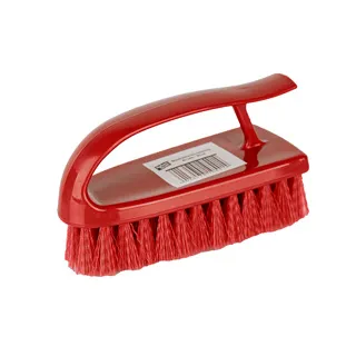 [J-IHSBRRS] Iron Shaped Hand Scrubbing Brush wth Red Bristle