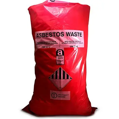 Asbestos Hazardous Waste Bag, Red, 600x900