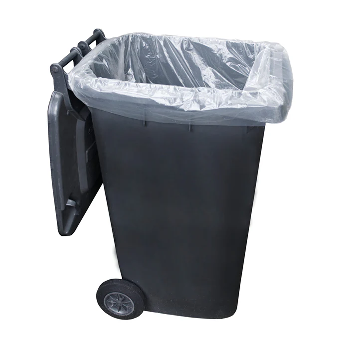 CLEAR Wheelie Bin Liner 15kg H/Duty (100) 30x46x54