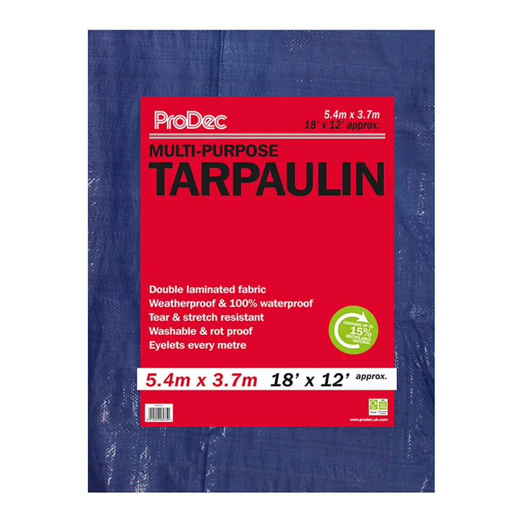 [T-TARP] Tarpaulin with eyelets 18' x 12' (5.4m x 3.7m)