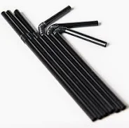 8" Black Flexi Straws (250) 5mm