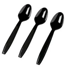Black Plastic Dessert Spoon 1000 Pack