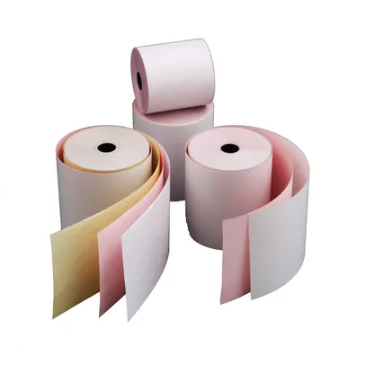 Carbonless Paper Roll White/Pink 76*76mm 30M 12.7mm(20 pack)
