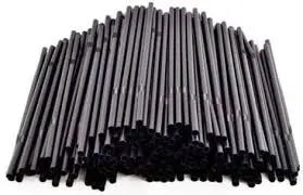8" Black Flexi Straws Biodegradable [250 pack]