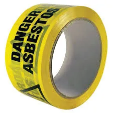 Warning Asbestos Tape, Yellow/Black 48mm x 66M