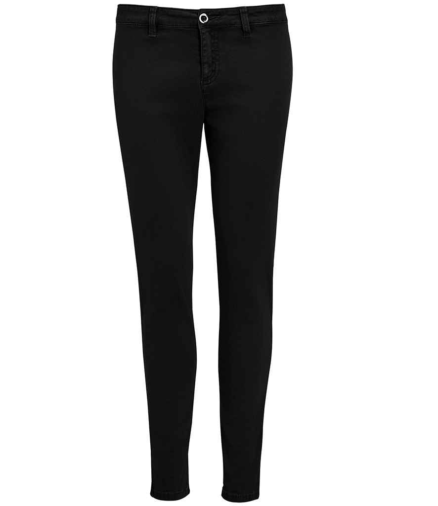 [01425 BLK 10=38] SOL'S Ladies Jules Chino Trousers (Black, 10=38)