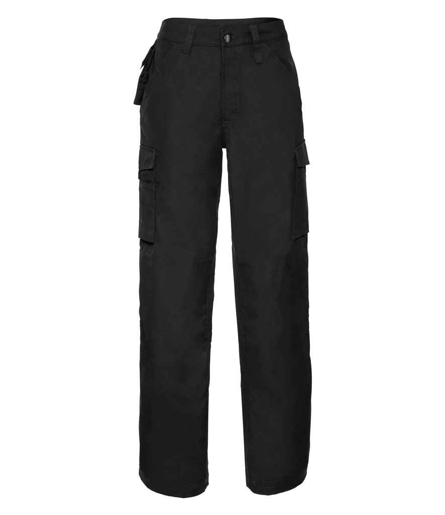 [015M BLK 28/R] Russell Heavy Duty Work Trousers (Black, 28/R)