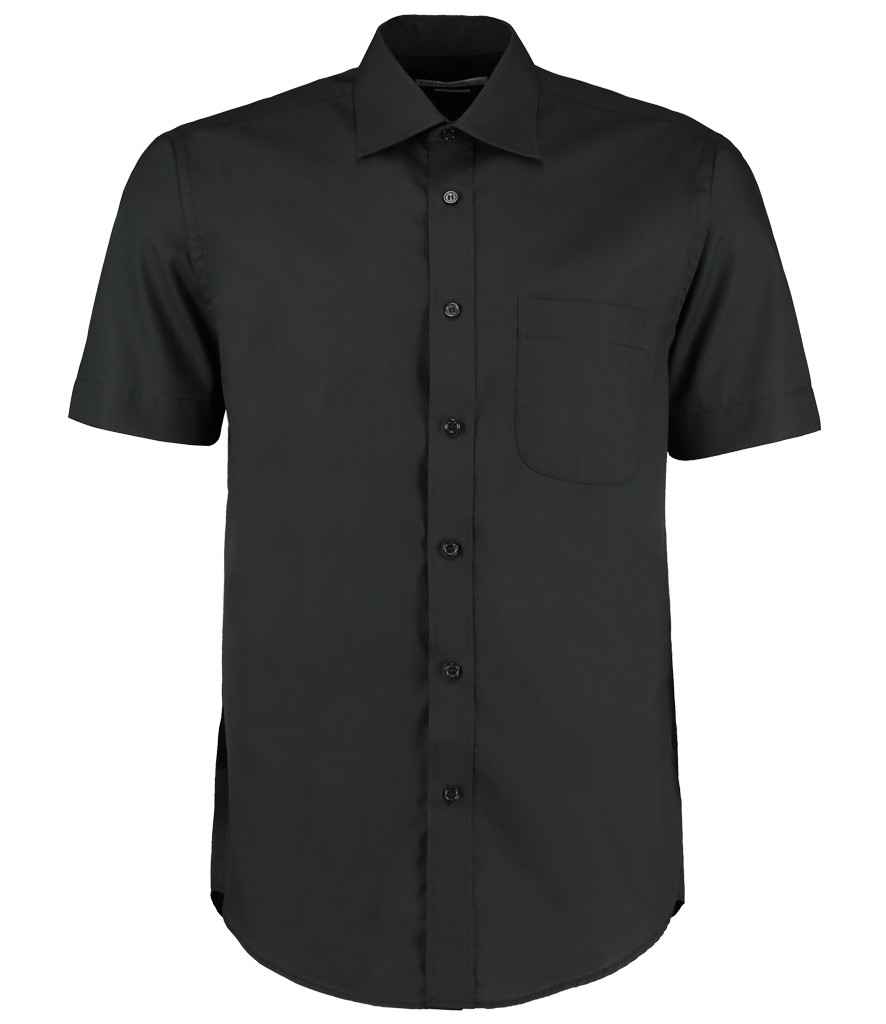 [K102 BLK 14.5] Kustom Kit Short Sleeve Classic Fit Business Shirt (Black, 14.5)