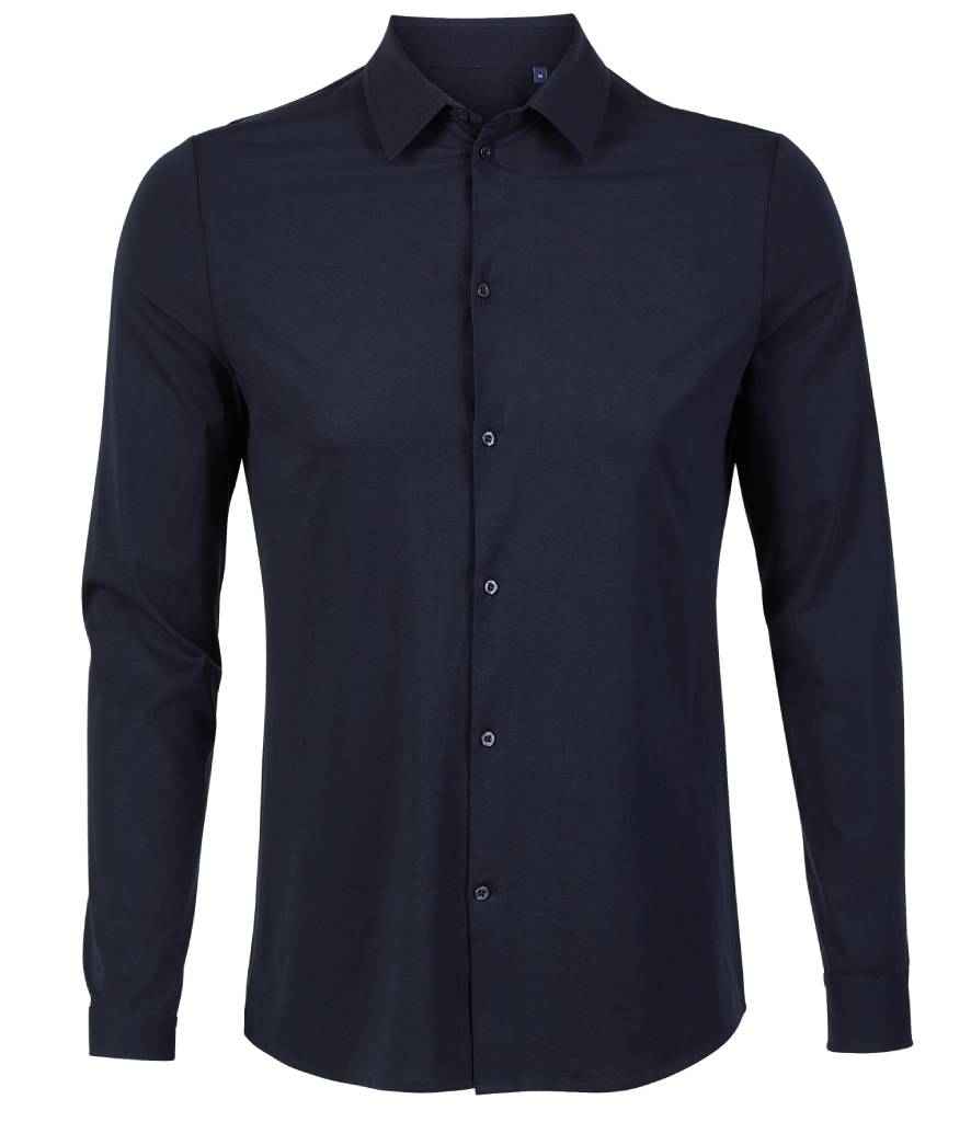 [03198 NGT S] NEOBLU Balthazar Jersey Long Sleeve Shirt (Night Blue, S)