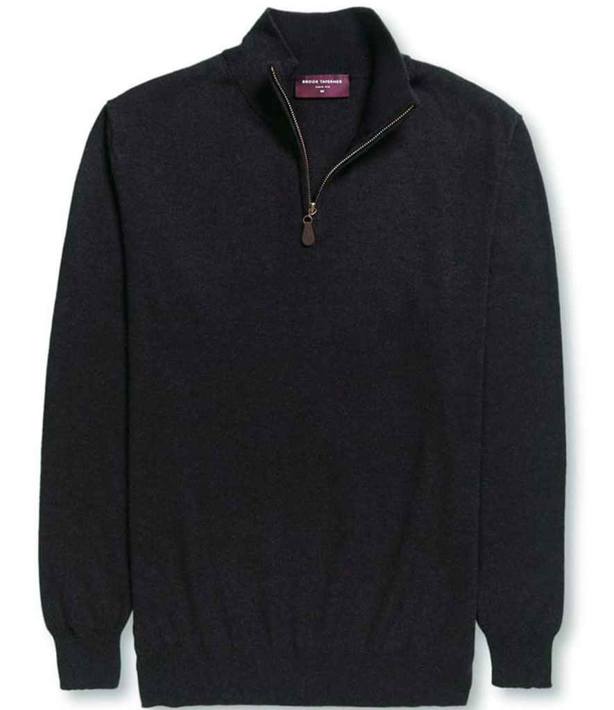 [BK555 BLK S] Brook Taverner Dallas 1/4 Zip Jumper (Black, S)