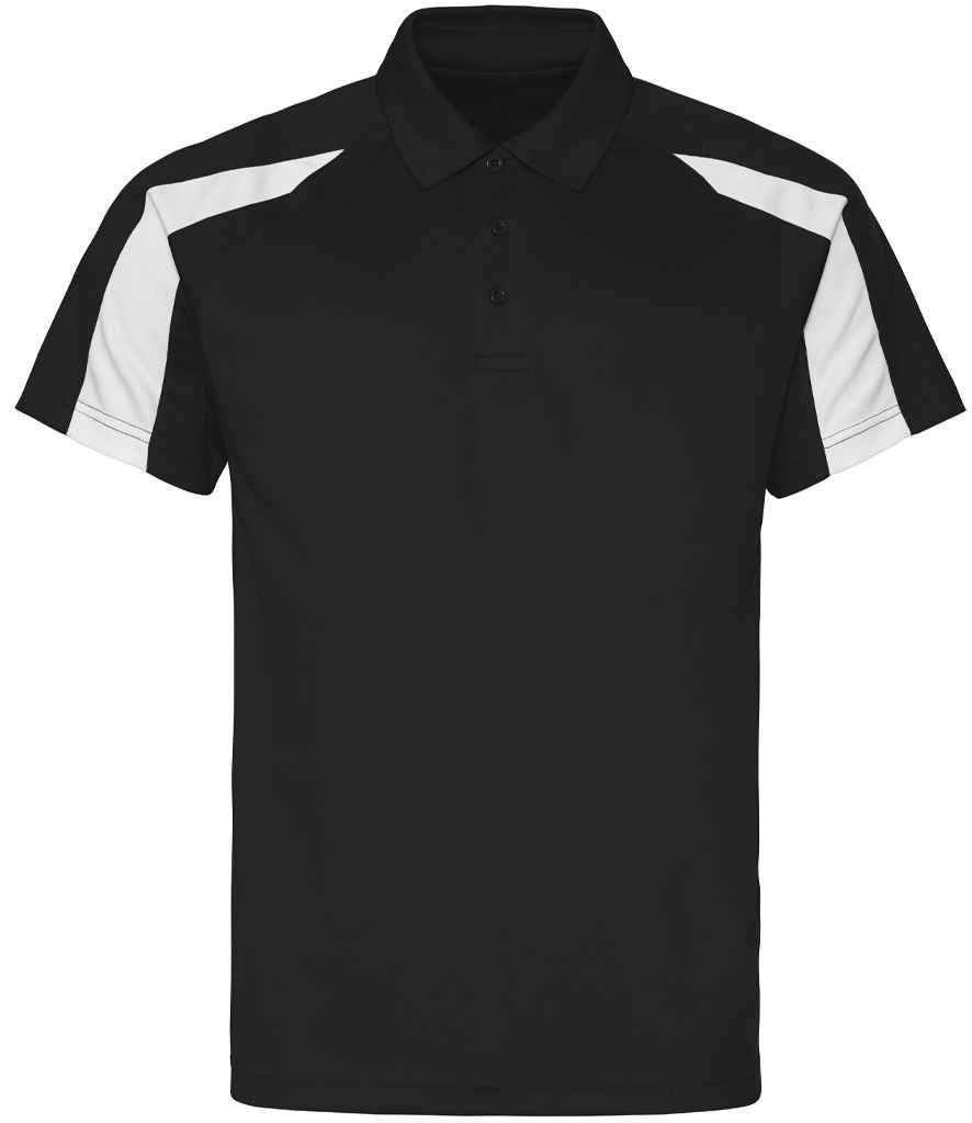 [JC043 JB/AW S] AWDis Cool Contrast Polo Shirt (Jet Black/Arctic White, S)