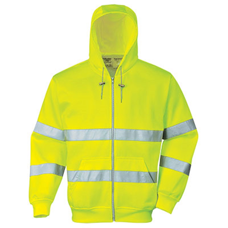 [B304YERS] Portwest Hi-Vis Zip Front Hoody (Yellow, S)