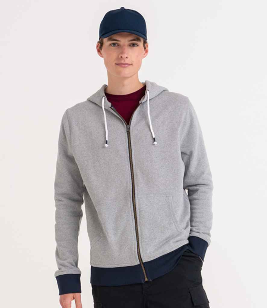 [EA051 HE/NV XS] Ecologie Unisex Okavango Sustainable Zoodie (Heather Grey/Navy, XS)