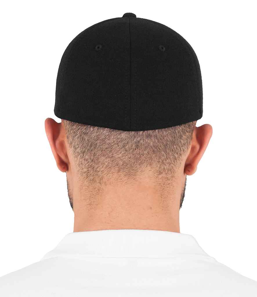 [F6778 BLK S/M] Flexfit Double Jersey Cap (Black, S/M)
