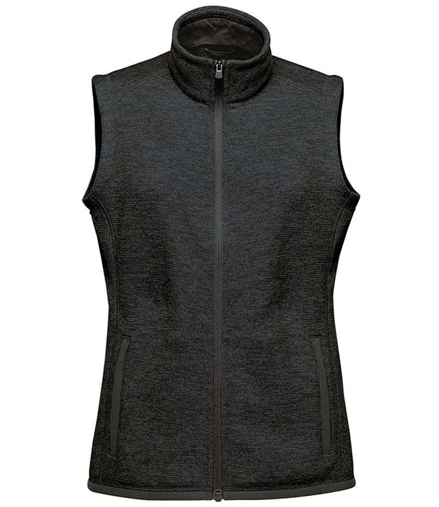 [FHV1W BKH XS] Stormtech Ladies Avalante Full Zip Knitted Fleece Gilet (Black Heather, XS)