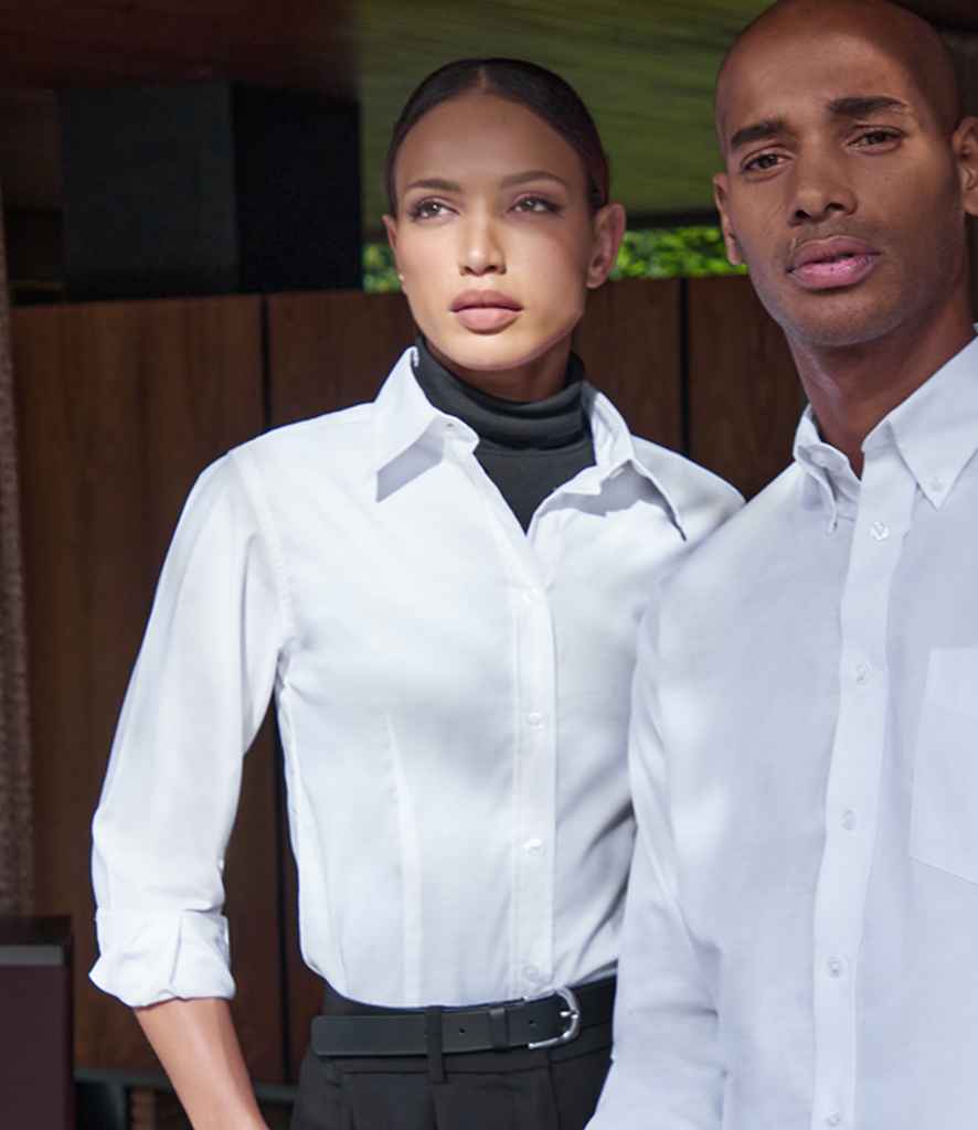 Kustom Kit Ladies Long Sleeve Tailored Workwear Oxford Shirt