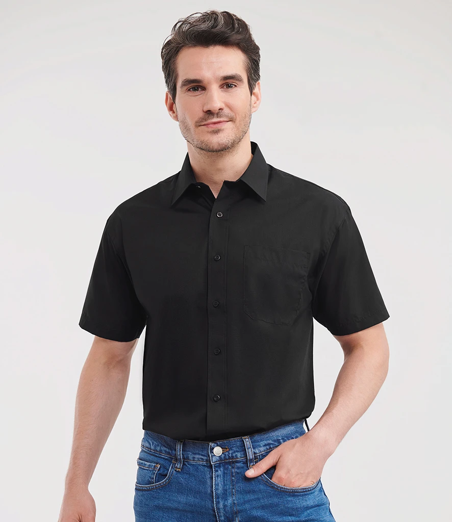 Russell Collection Short Sleeve Easy Care Poplin Shirt